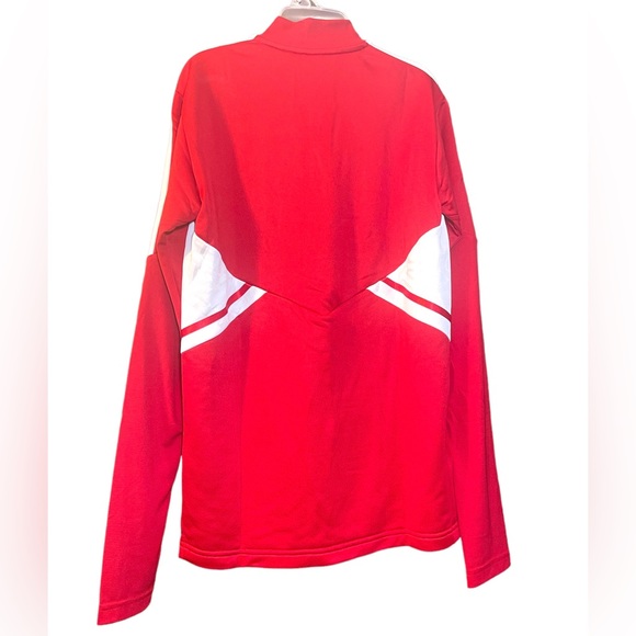 Adidas Activewear Top Mens Small Red 1/4 Zip High Neck Long Sleeve - Picture 5 of 9